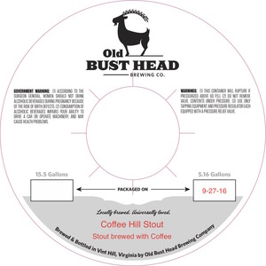 Old Bust Head Brewing Co. Coffee Hill Stout