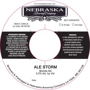Nebraska Brewing Company Ale Storm October 2016