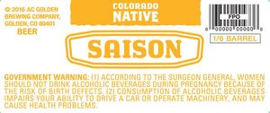 Colorado Native Saison October 2016
