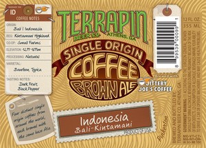Terrapin Single Origin Coffee Brown Ale:indonesia October 2016