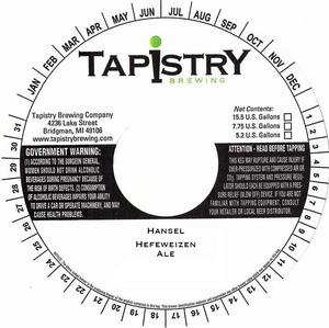 Tapistry Brewing Company Hansel October 2016