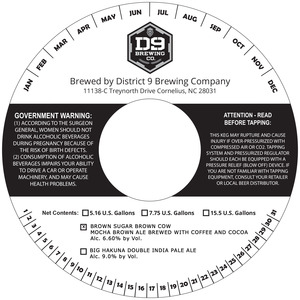 D9 Brewing Company Brown Sugar Brown Cow November 2016