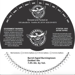 Currahee Brewing Company LLC Barrel-aged Burningtown November 2016