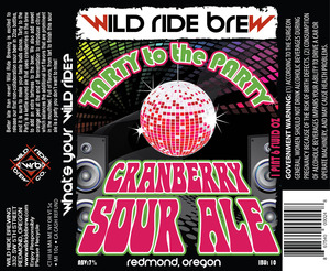 Wild Ride Brewing Tarty To The Party Cranberry Sour Ale