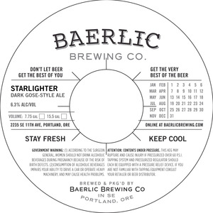 Baerlic Brewing Company Starlighter Dark Gose-style Ale