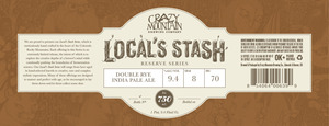 Crazy Mountain Brewing Company Local's Stash Double Rye IPA November 2016