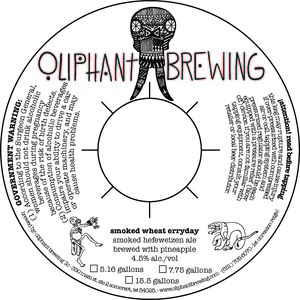 Oliphant Brewing Smoked Wheat Erryday December 2016