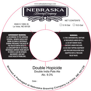 Nebraska Brewing Company Double Hopicide