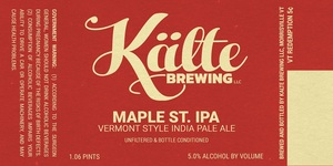 Maple St. Ipa Vermont Style India Pale Ale December 2016