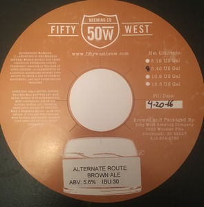 Fifty West Brewing Company Alternate Route November 2016