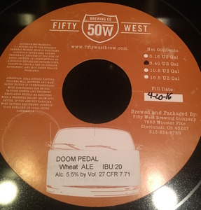 Fifty West Brewing Company Doom Pedal December 2016