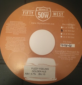 Fifty West Brewing Company Fuzzy Feeling November 2016