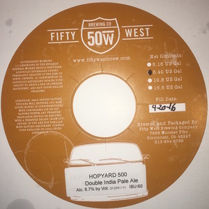 Fifty West Brewing Company Hopyard 500 December 2016