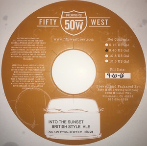 Fifty West Brewing Company Into The Sunset November 2016