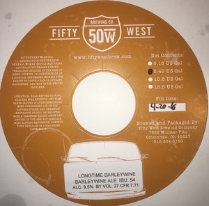 Fifty West Brewing Company Longtime Barleywine December 2016