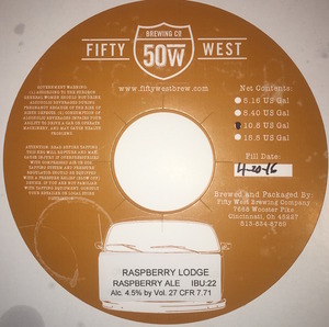 Fifty West Brewing Company Raspberry Lodge December 2016