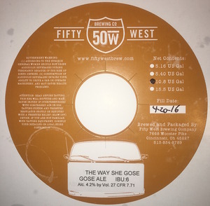 Fifty West Brewing Company The Way She Gose November 2016