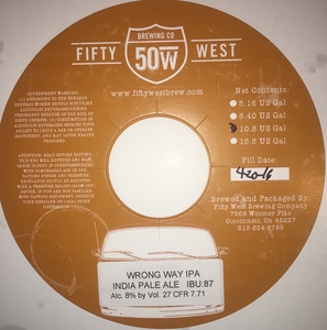 Fifty West Brewing Company Wrong Way December 2016