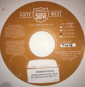 Fifty West Brewing Company Rainbow Road November 2016