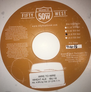 Fifty West Brewing Company Wire To Wire December 2016