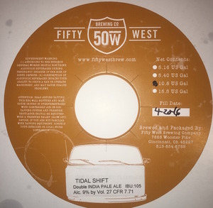 Fifty West Brewing Company Tidal Shift November 2016