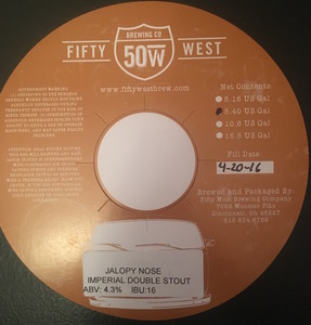 Fifty West Brewing Company Jalopy Nose November 2016