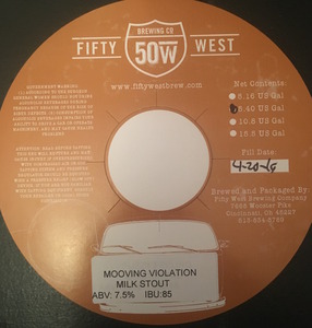 Fifty West Brewing Company Mooving Violation November 2016