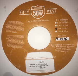 Fifty West Brewing Company Tripa December 2016