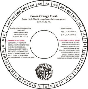 Heavy Riff Cocoa Orange Crush November 2016