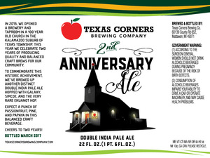 Texas Corners Brewing Company 2nd Anniversary Ale December 2016