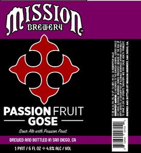 Mission Passionfruit Gose December 2016