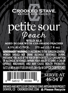 Crooked Stave Artisan Beer Project Petite Sour Peach December 2016