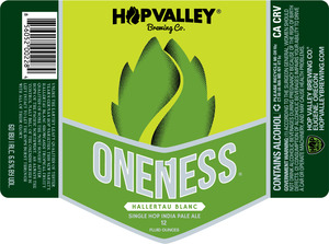 Hop Valley Brewing Co. Oneness Hallertau Blanc