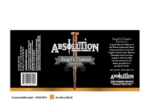 Absolution Brewing Company Angel's Demise India Pale Ale January 2017