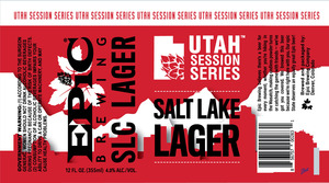 Epic Brewing Company Utah Session Series, Salt Lake Lager December 2016