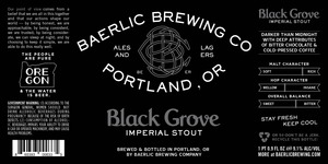 Baerlic Brewing Company Black Grove Imperial Stout December 2016