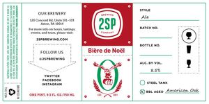 2sp Brewing Comapany Biere De Noel January 2017