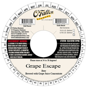 O'fallon Grape Escape Beer January 2017