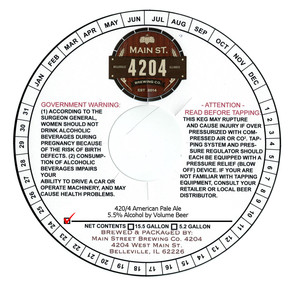 Main Street Brewing Co 4204 420/4 American Pale Ale