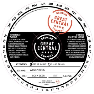 Great Central Brewing Company Weizenbock January 2017