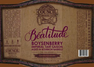 Council Brewing Co. Beatitude Boysenberry Imp. Tart Saison January 2017
