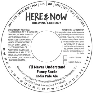 Here & Now Brewing Company I'll Never Understand Fancy Socks January 2017