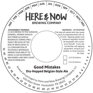Here & Now Brewing Company Good Mistakes January 2017