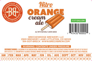 Breckenridge Brewery, LLC Nitro Orange Cream Ale February 2017