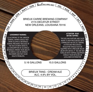 Brieux Tang Cream Ale February 2017