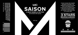 3 Stars Brewing Company Mic Saison February 2017