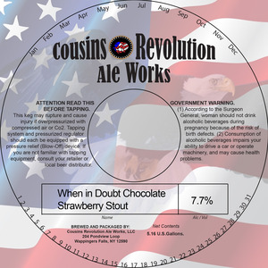 Cousins Revolution Ale Works When In Doubt Chocolate Strawberry Stout
