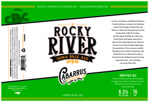 Cabarrus Brewing Co Rocky River India Pale Ale February 2017