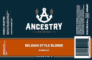 Ancestry Brewing Belgian Style Blonde Ale