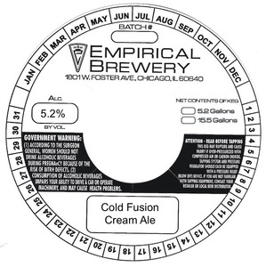 Cold Fusion Cream Ale February 2017